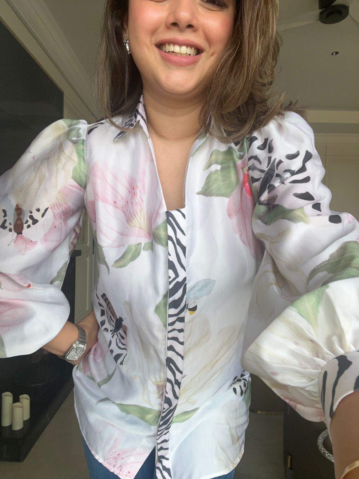 White butterfly shirt