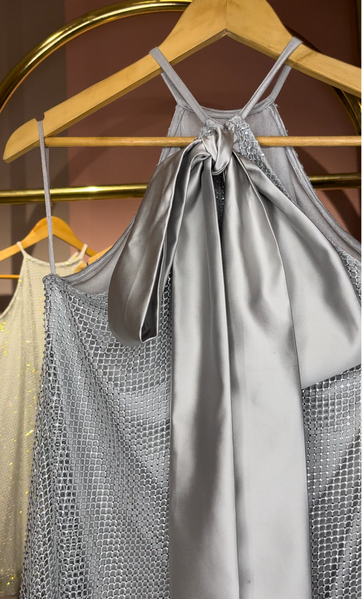 Celia silver mesh dress