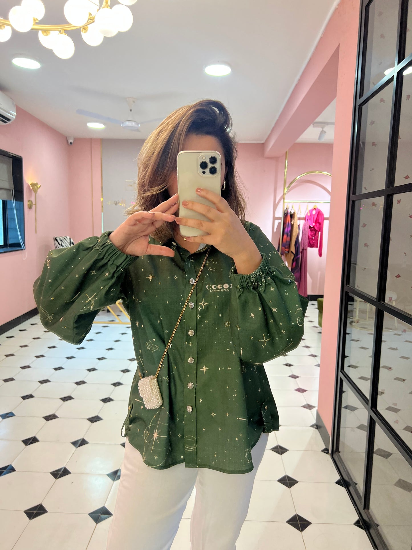 CELESTIAL SHIRT IN OLIVE