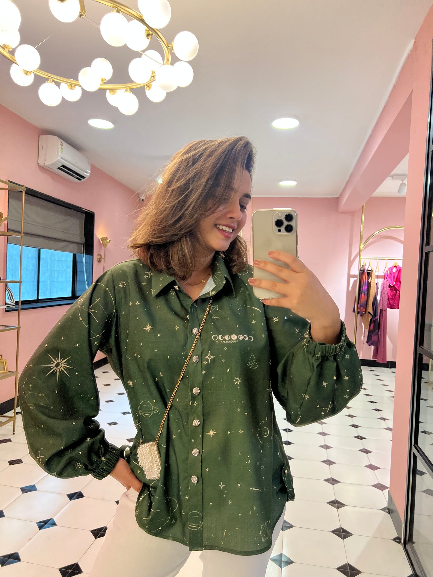 CELESTIAL SHIRT IN OLIVE