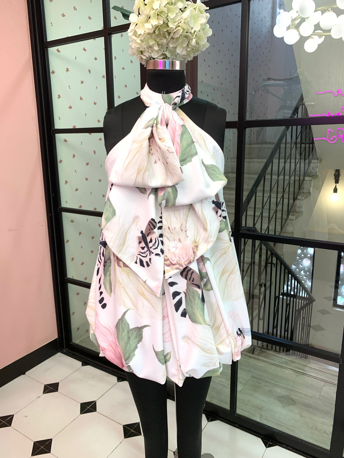 Tulip in White floral print
