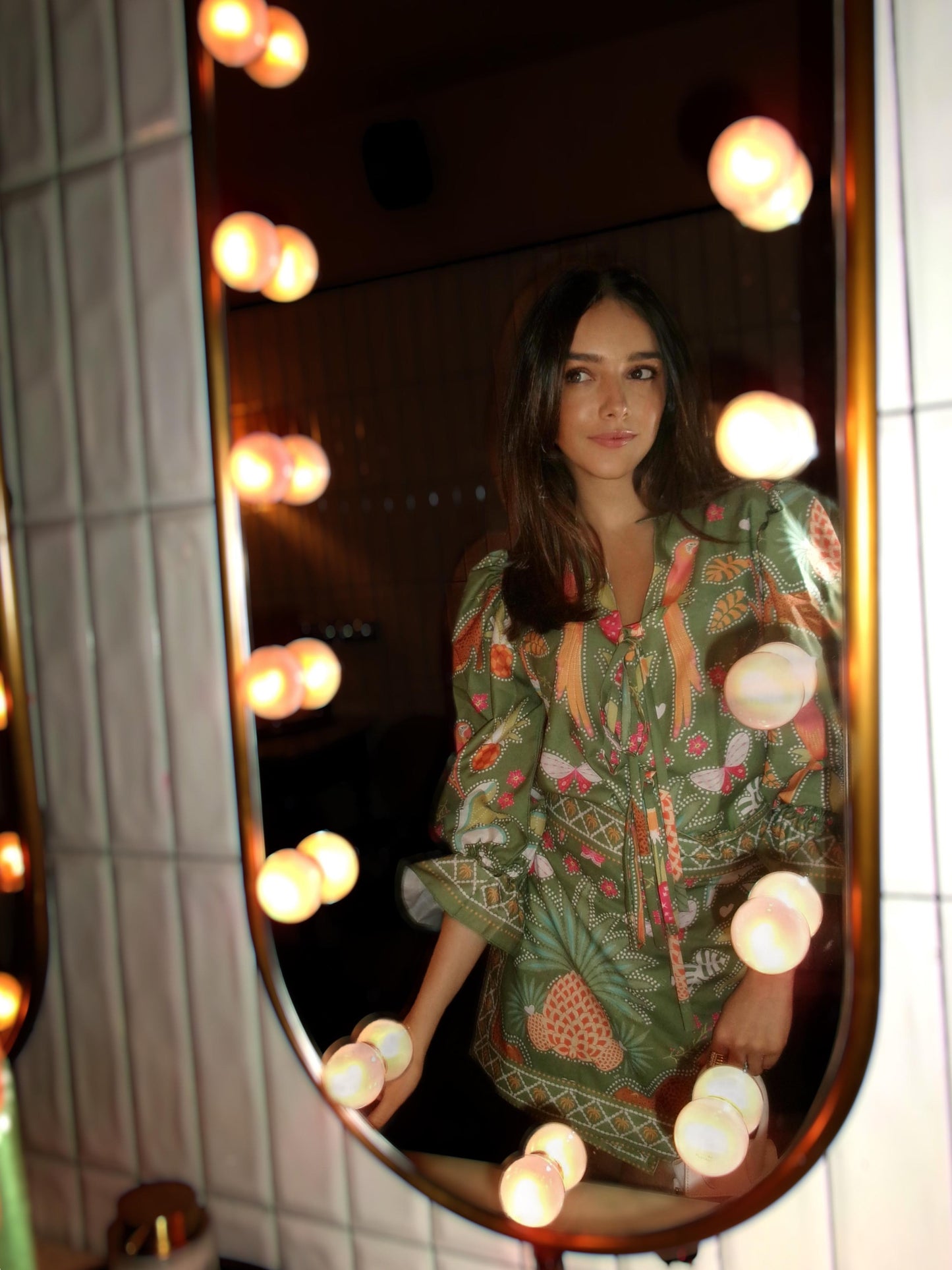 Ishika in olive Georgia.