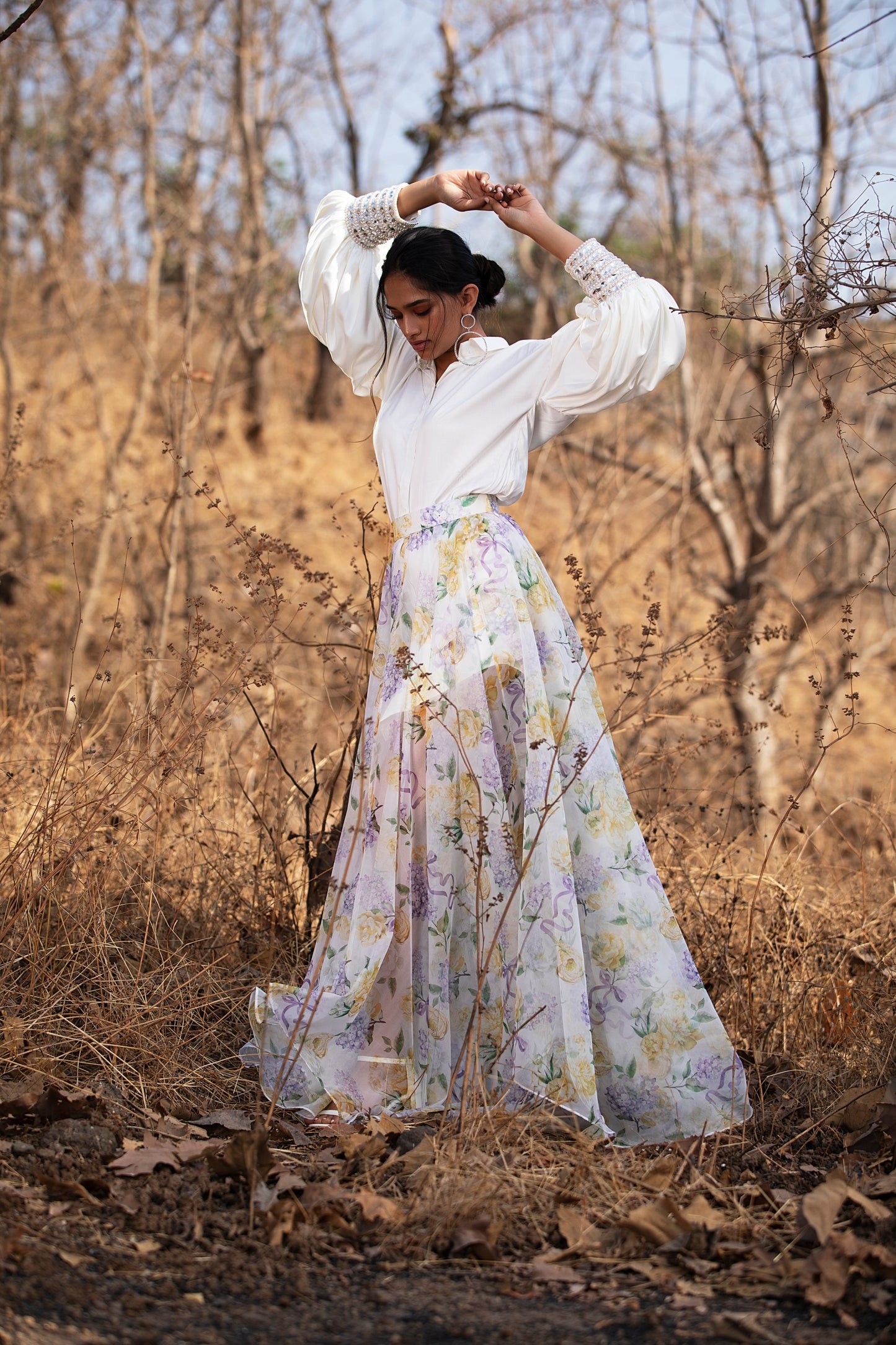 Purple Bows and Blooms sheer skirt