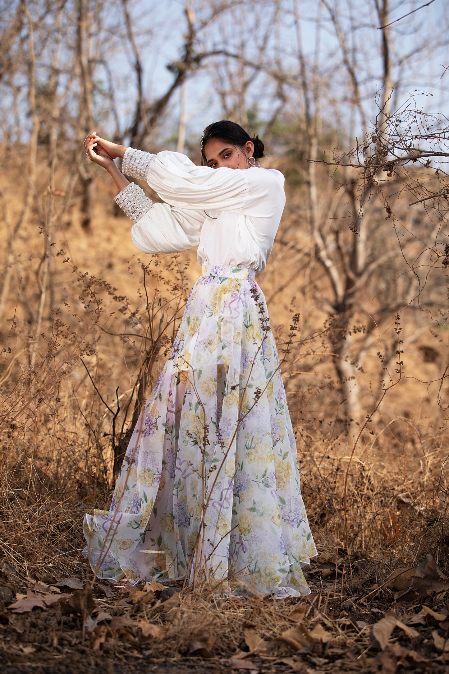 Embellished cuff shirt.
