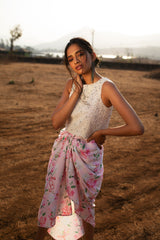 Pearl embellished sleeveless top