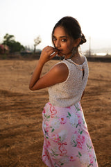 Pink Bows and Blooms draped skirt