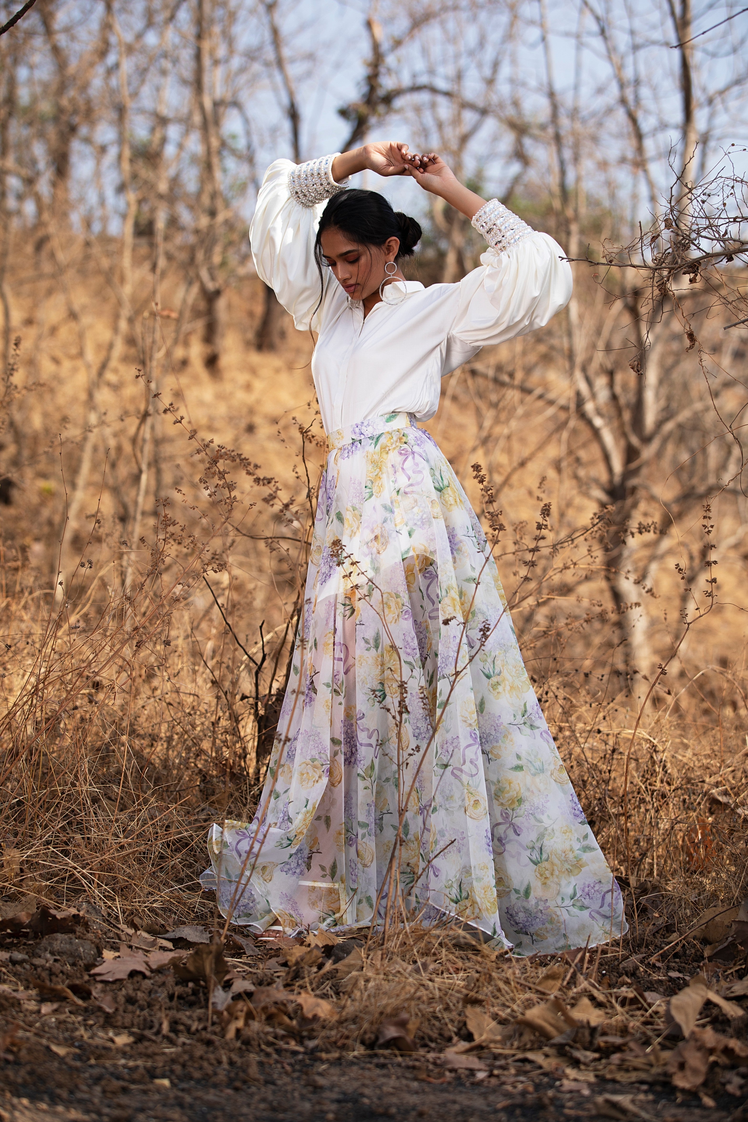 Purple Bows and Blooms sheer skirt