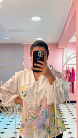 Oversized shirt in white coast