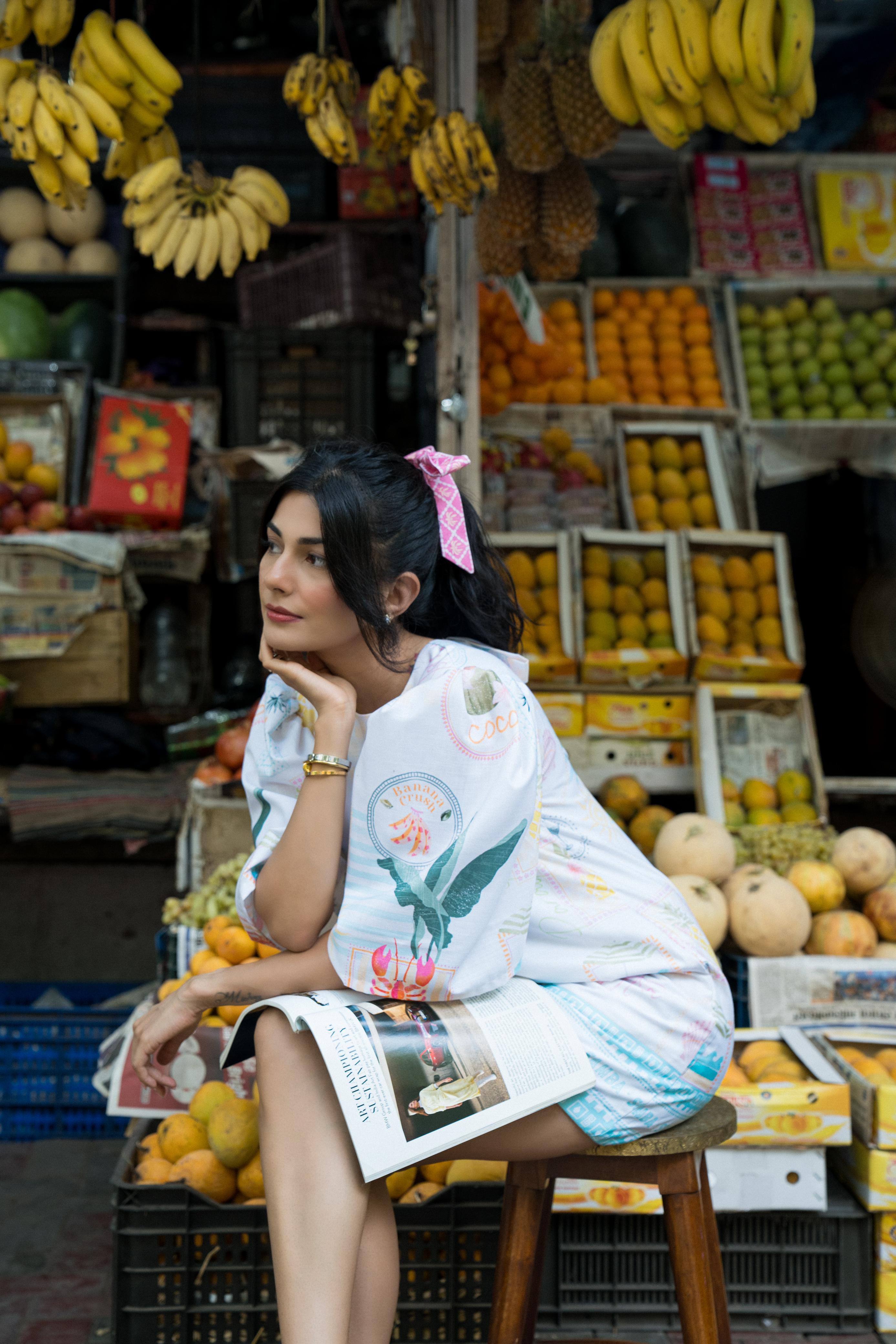 Radhica in Lulu dress