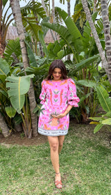 Kripa Mehta in Pink Paradise dress.