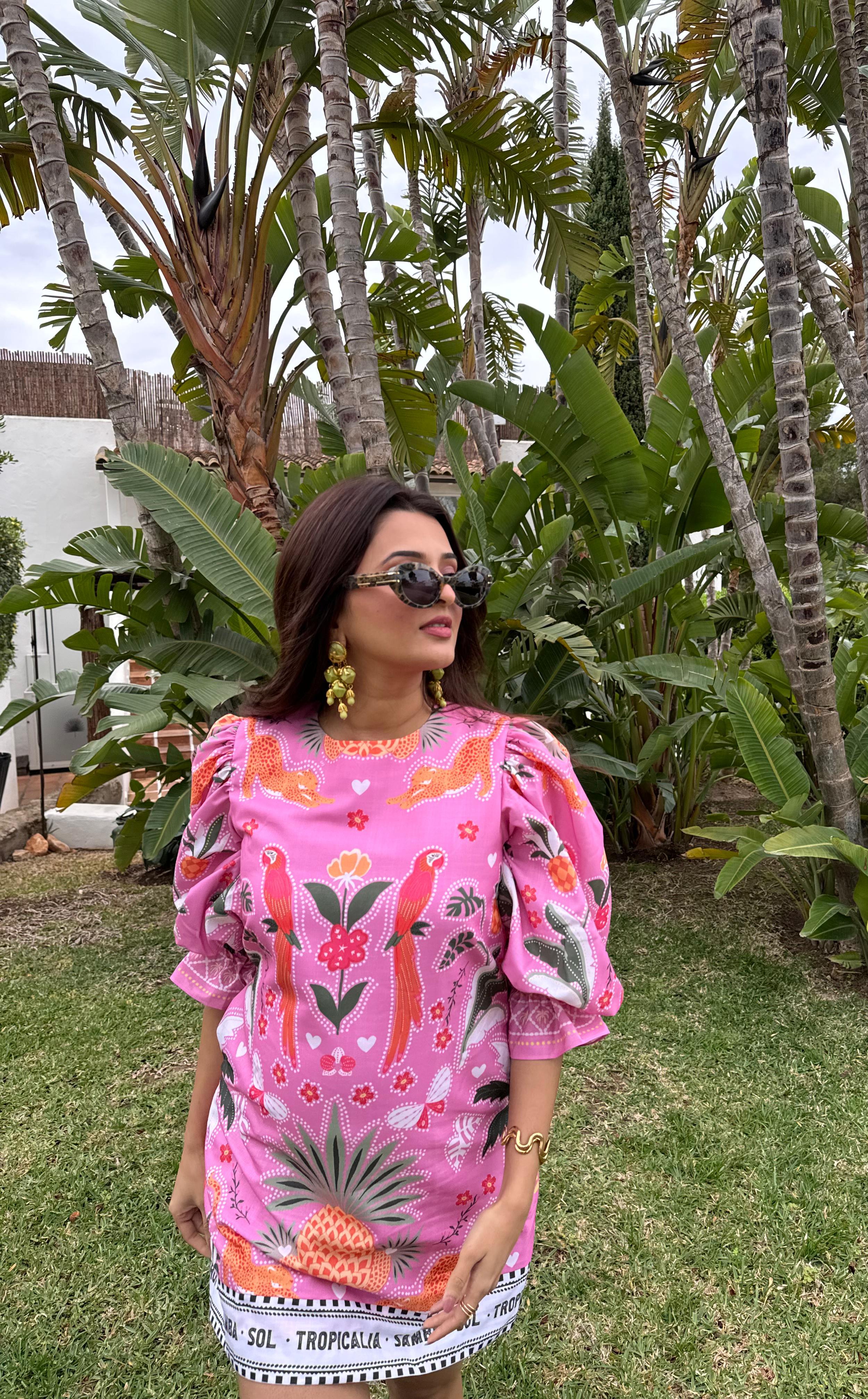 Kripa Mehta in Pink Paradise dress.