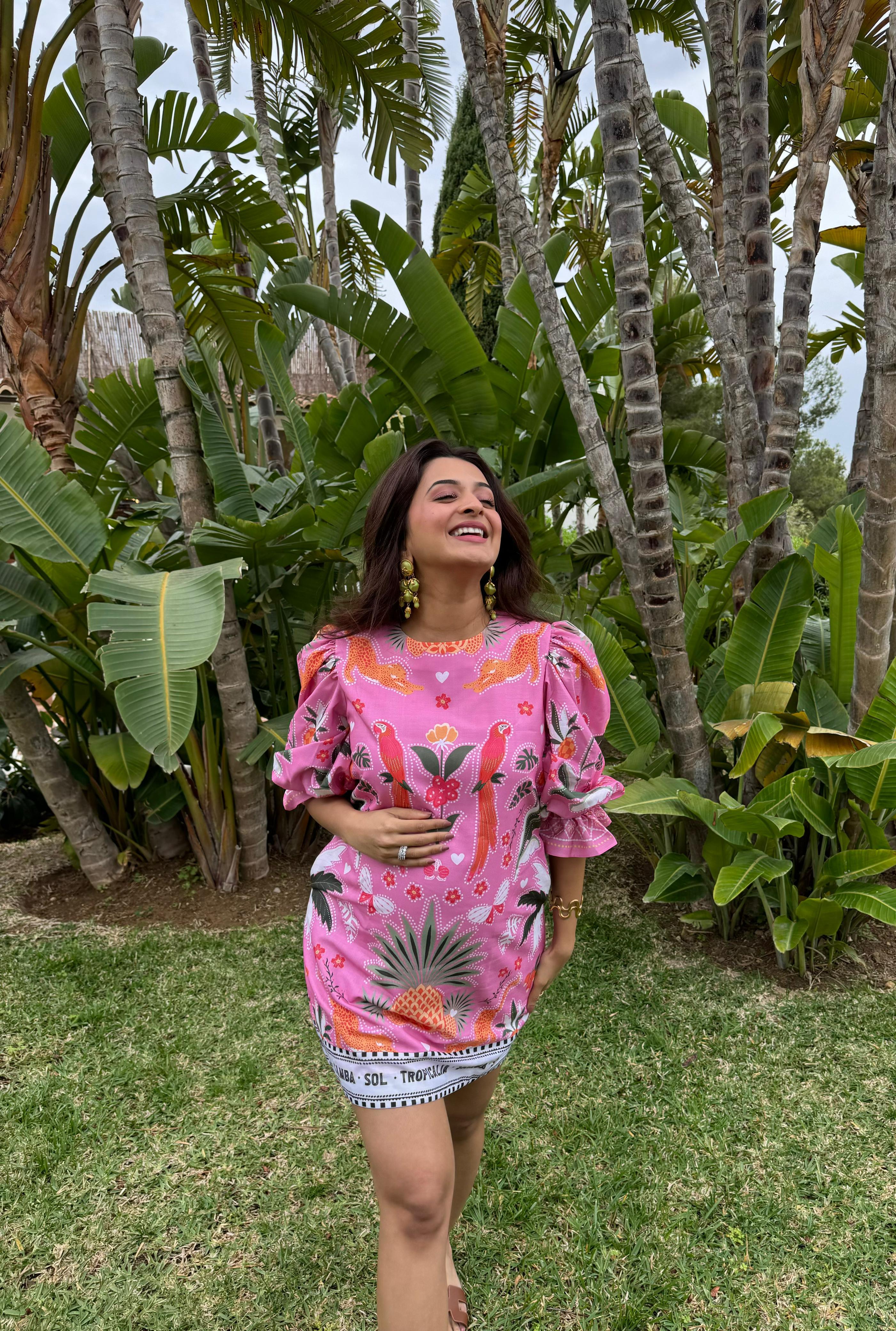 Kripa Mehta in Pink Paradise dress.