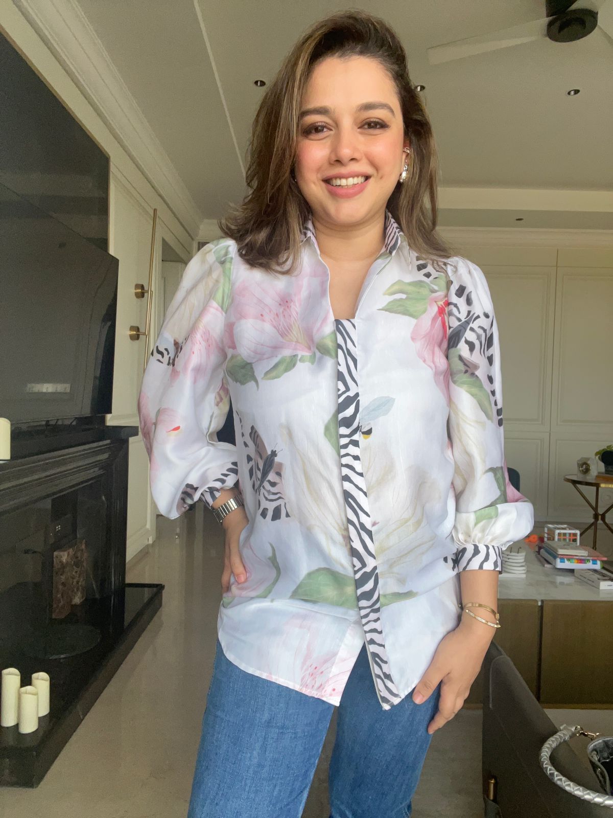 White butterfly shirt