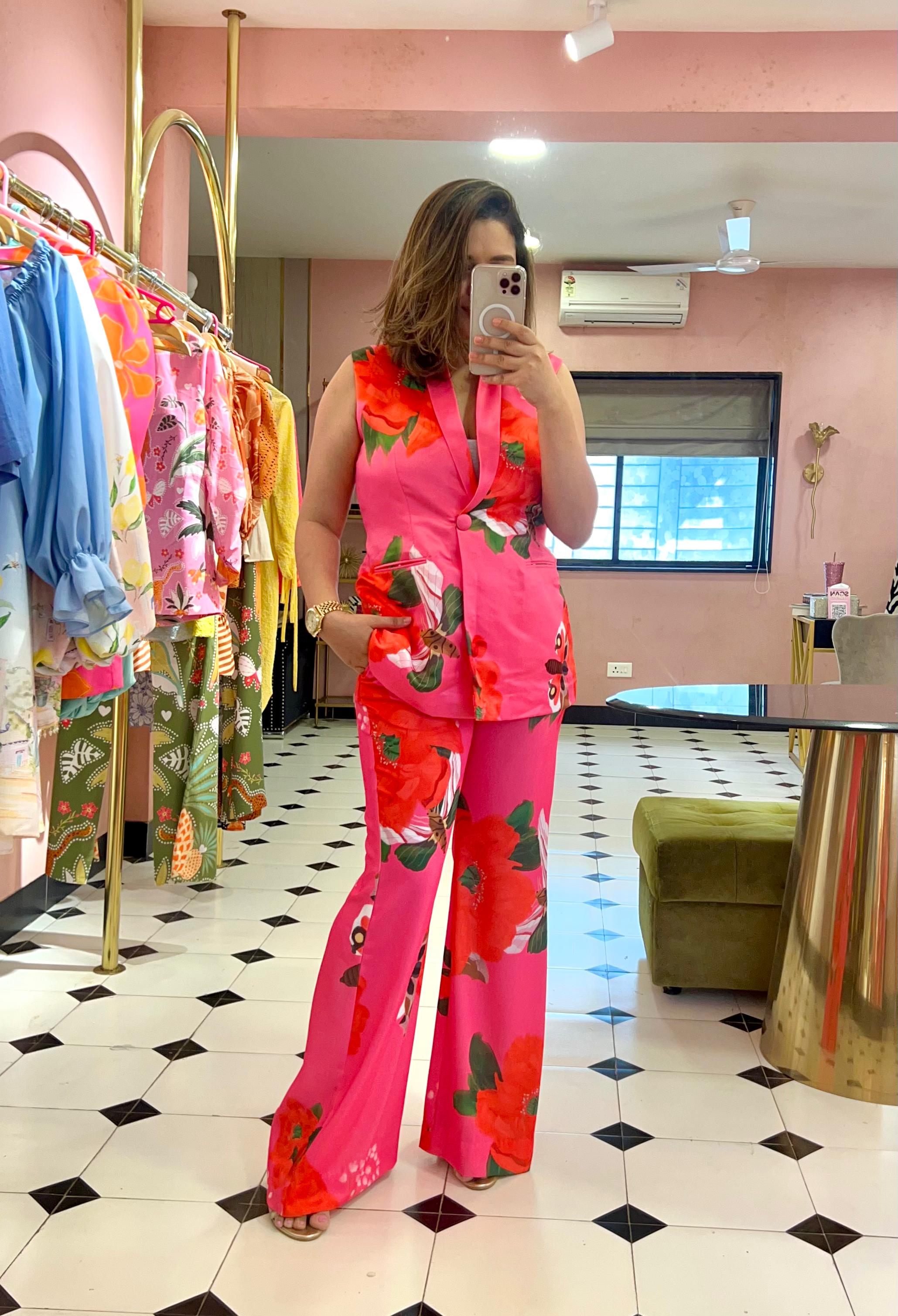 SPJ in hot pink blossom set