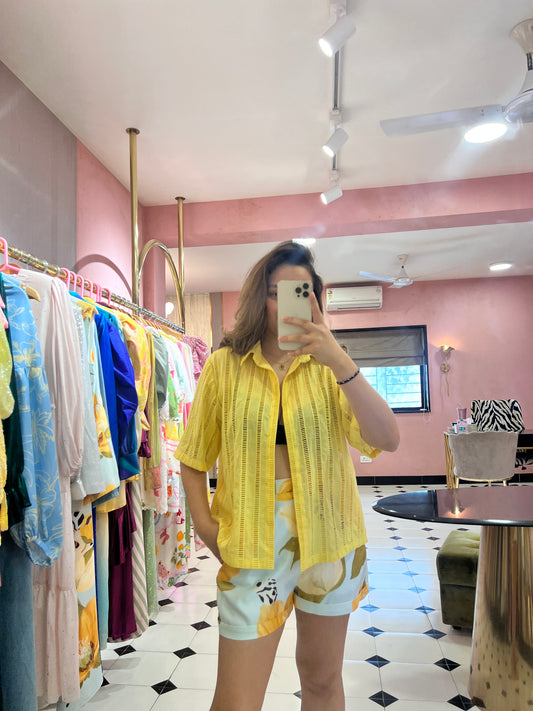 Mango shirt with blue shorts set
