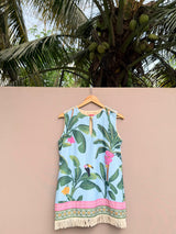 Blue banana sleeveless dress