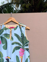 Blue banana sleeveless dress