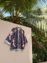 Black monkey print shirt