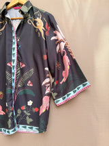 Black monkey print shirt