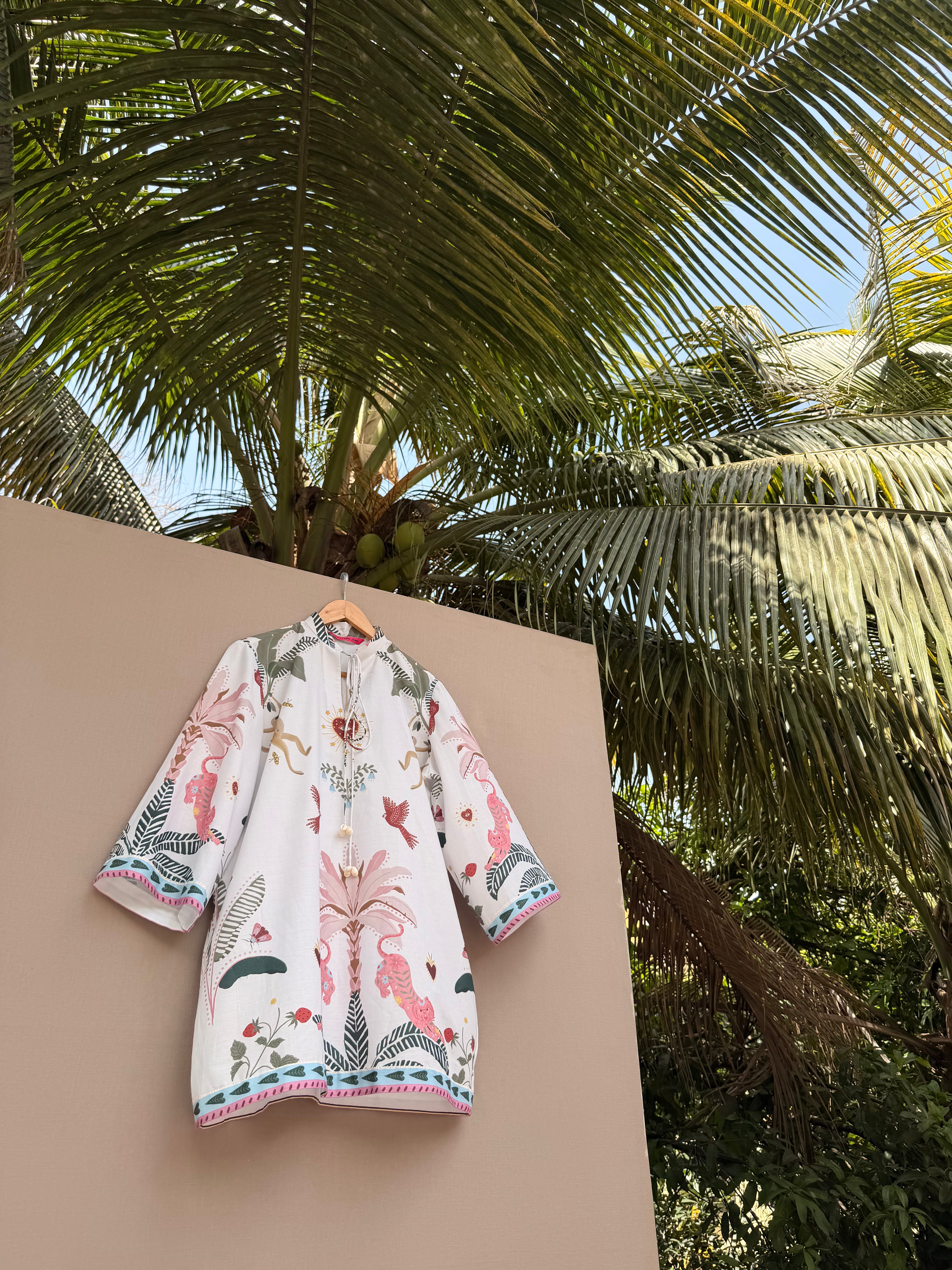 White monkey dress with sleeves