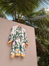 Cream banana dress with sleeves