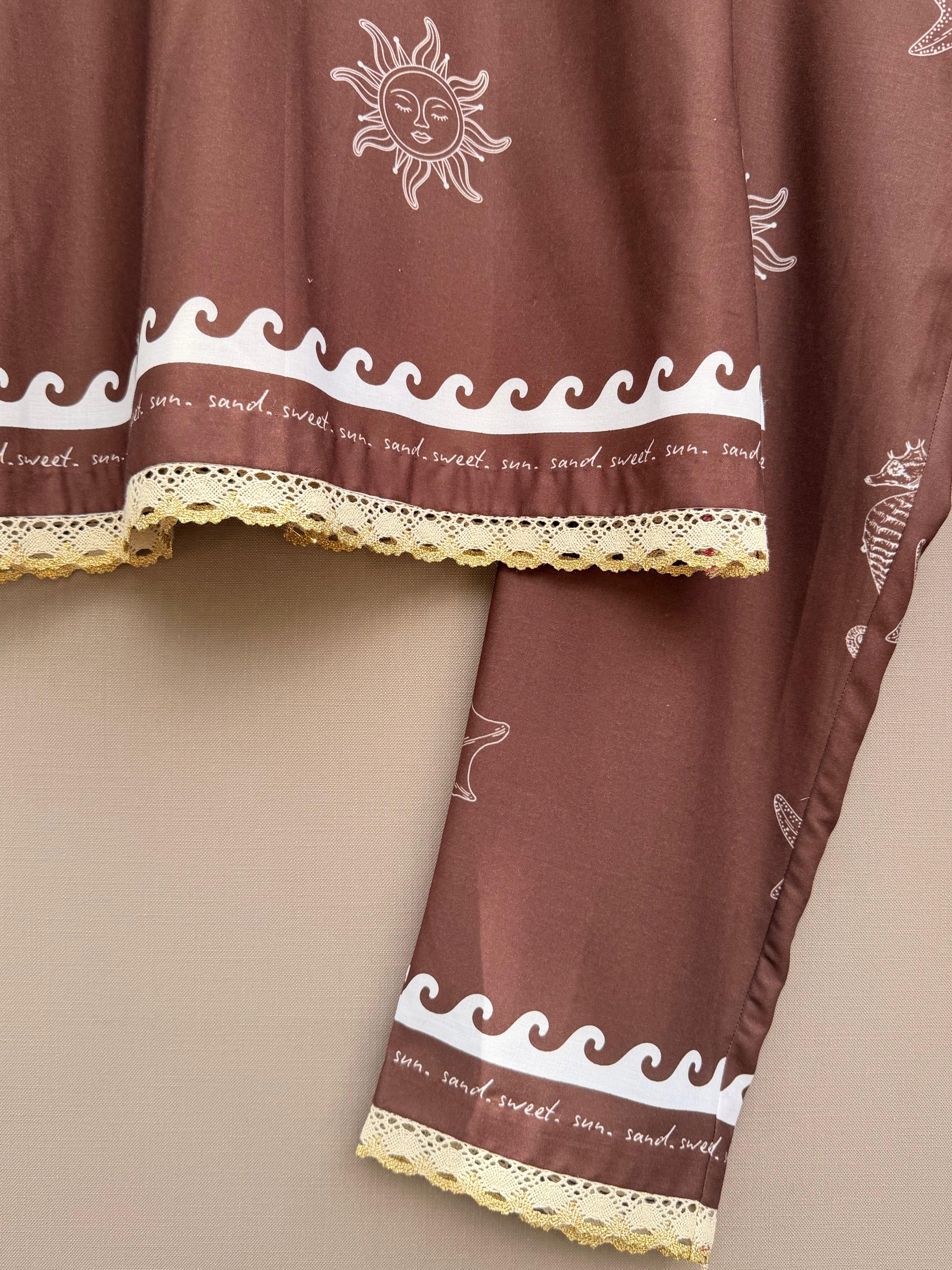 Brown starfish sleeveless kurta set