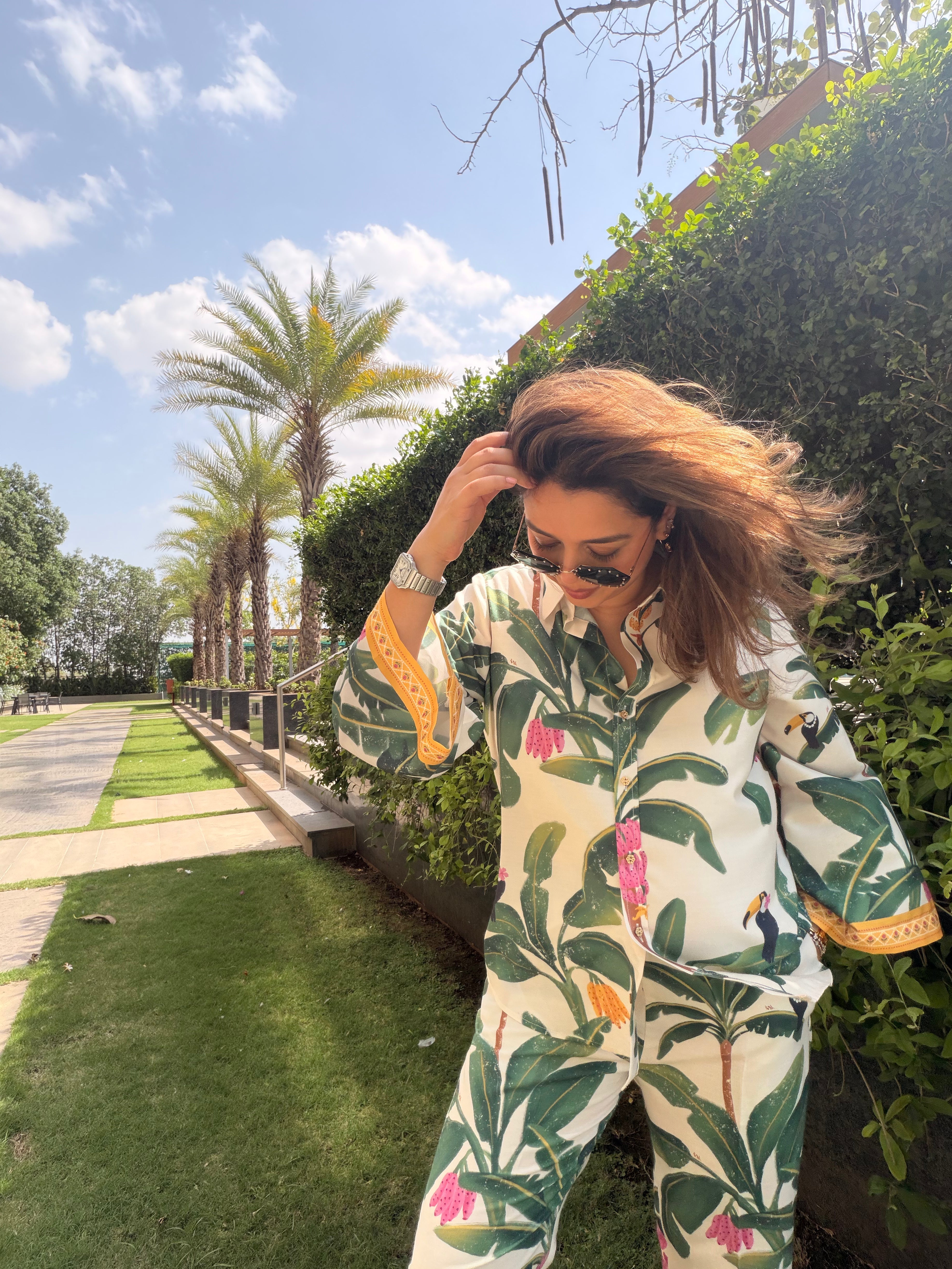 Cream banana shirt