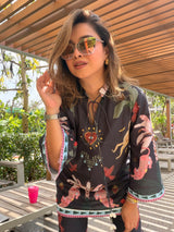 Black monkey kurta set