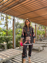 Black monkey kurta set