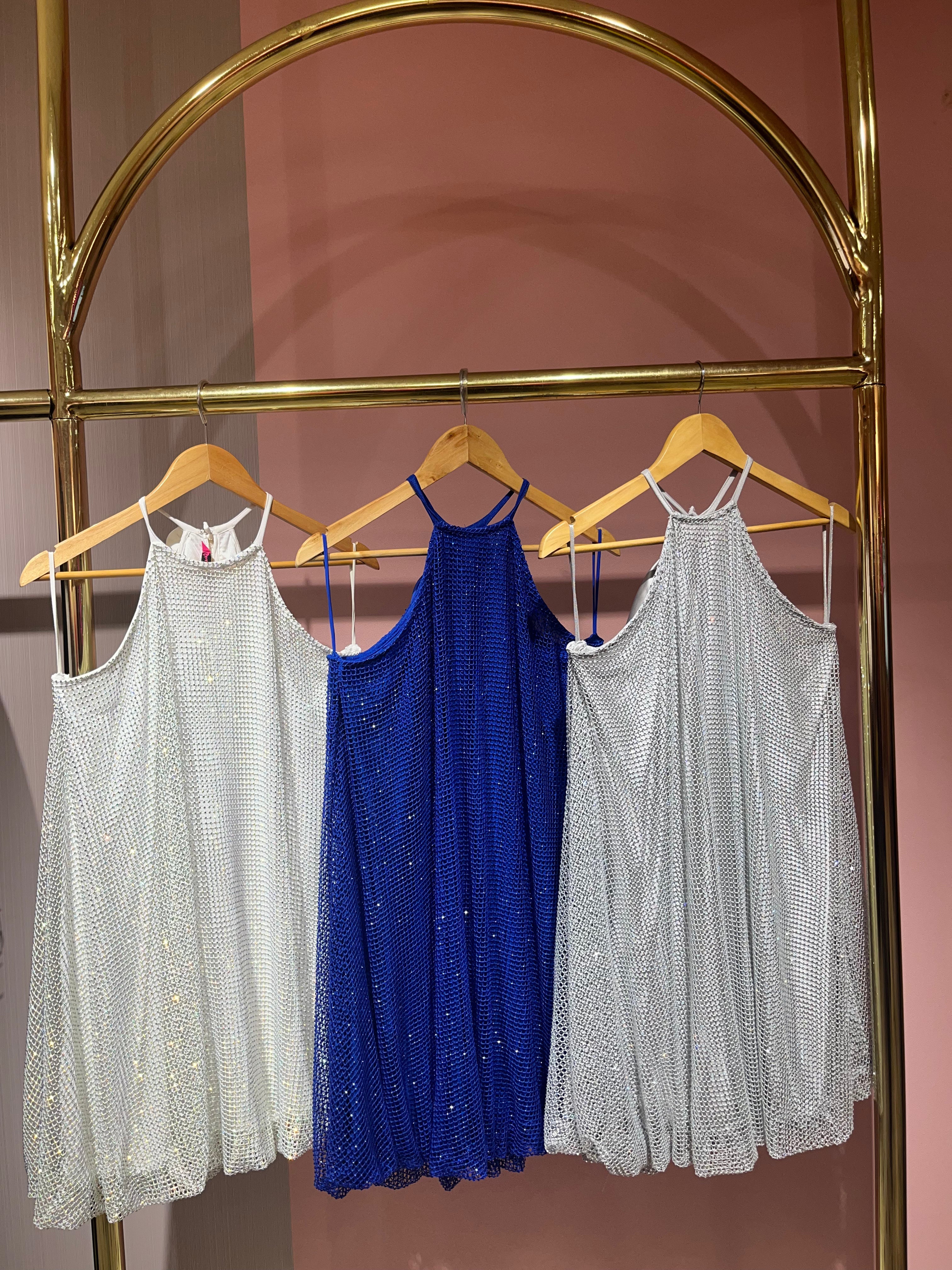 Celia silver mesh dress