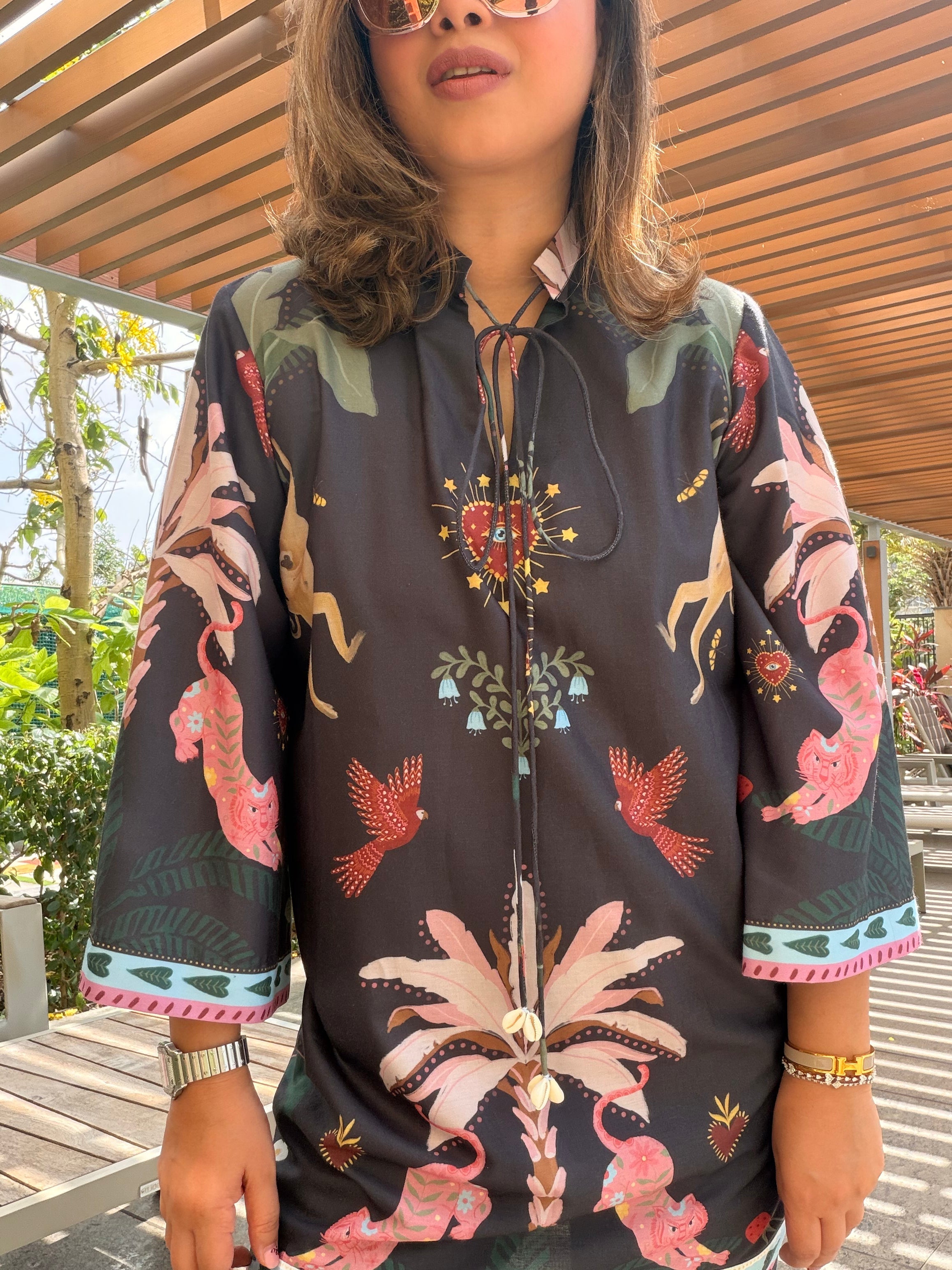 Black monkey kurta set