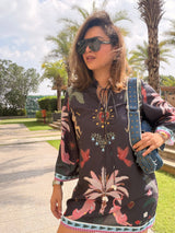 Black monkey dress with sleeves