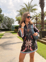 Black monkey dress with sleeves