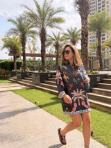 Black monkey dress with sleeves