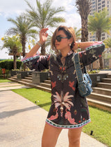 Black monkey dress with sleeves