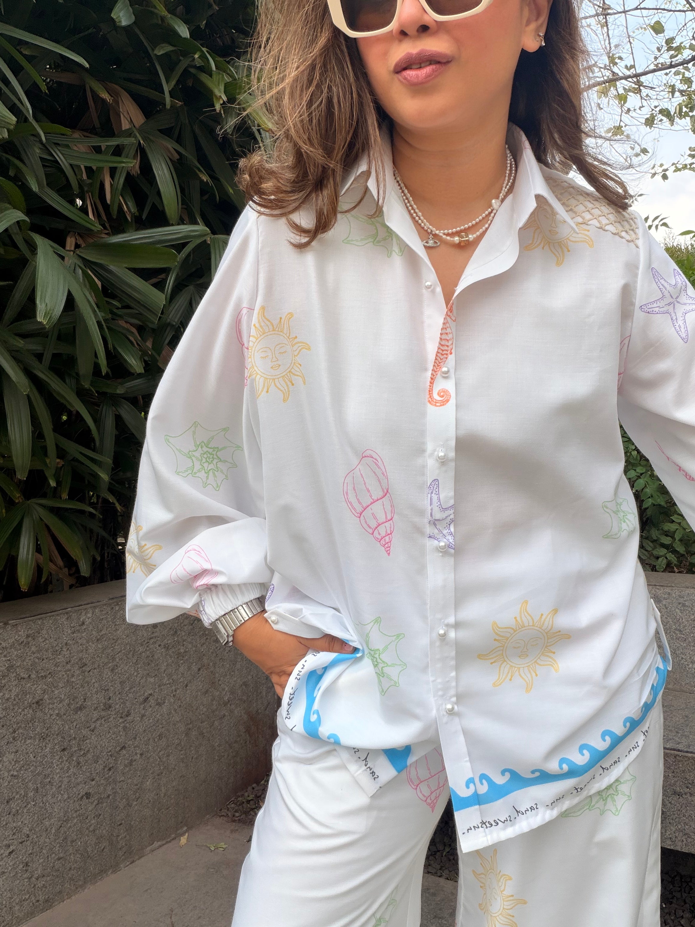 White starfish shirt