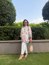 White monkey kurta set