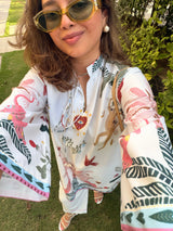 White monkey kurta set