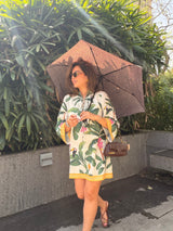 Cream banana dress with sleeves