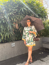 Cream banana dress with sleeves