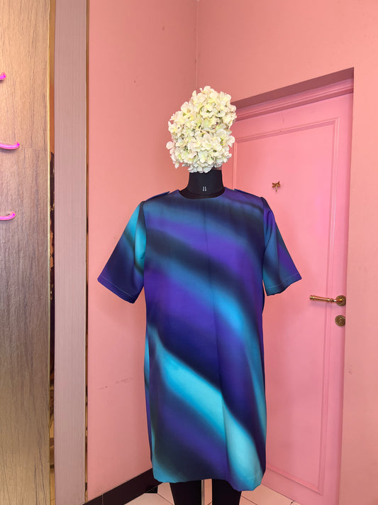 Blue cosmic wave dress