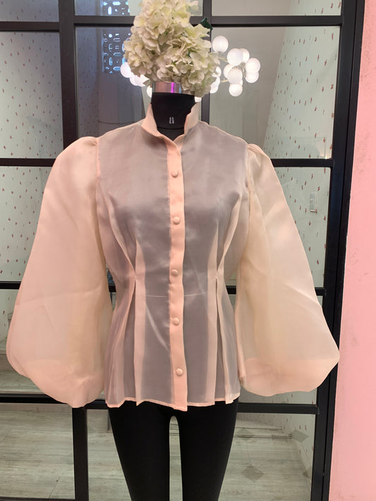 Peach organza shirt