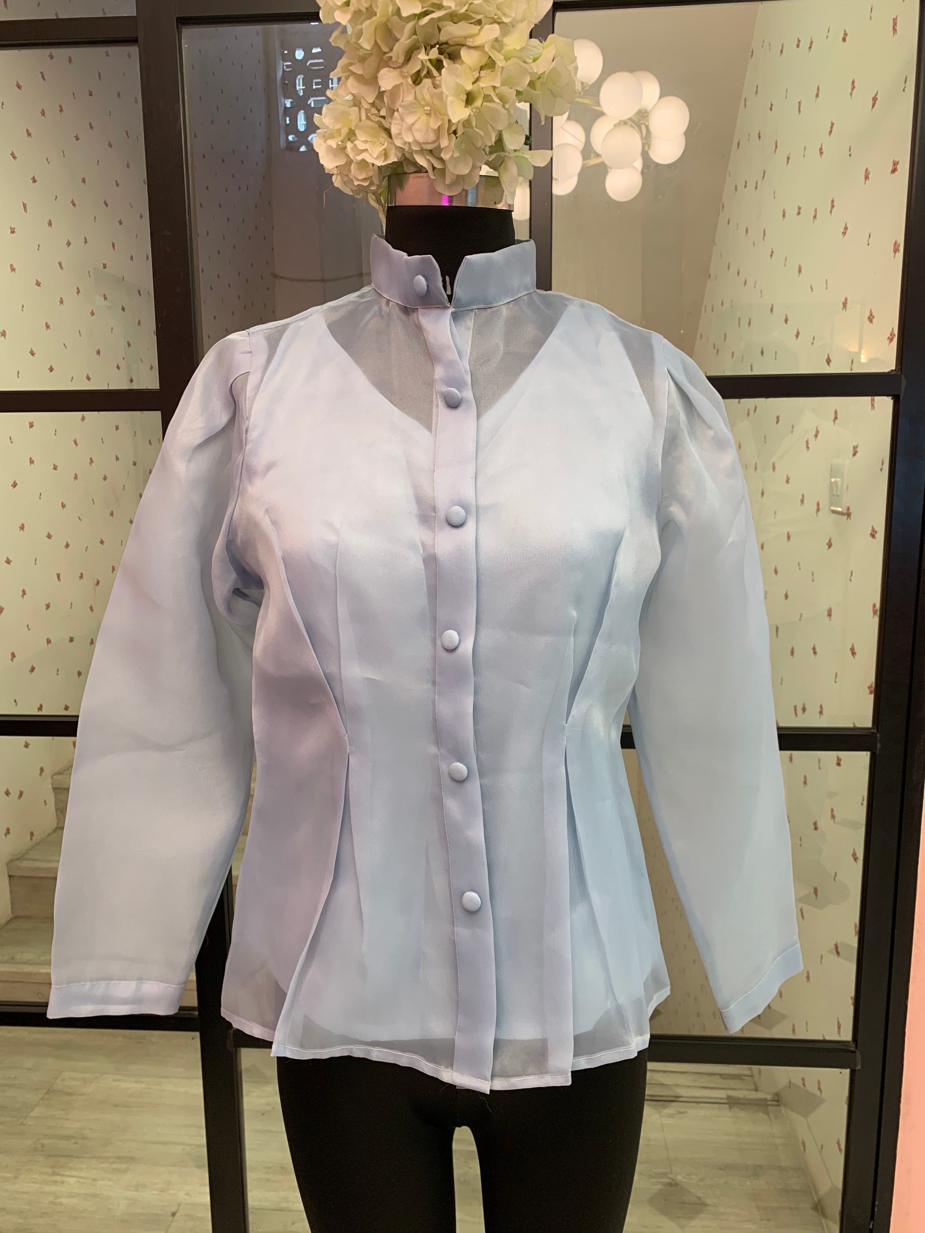 Blue organza shirt