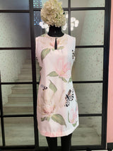 Queen bee dress in white full print