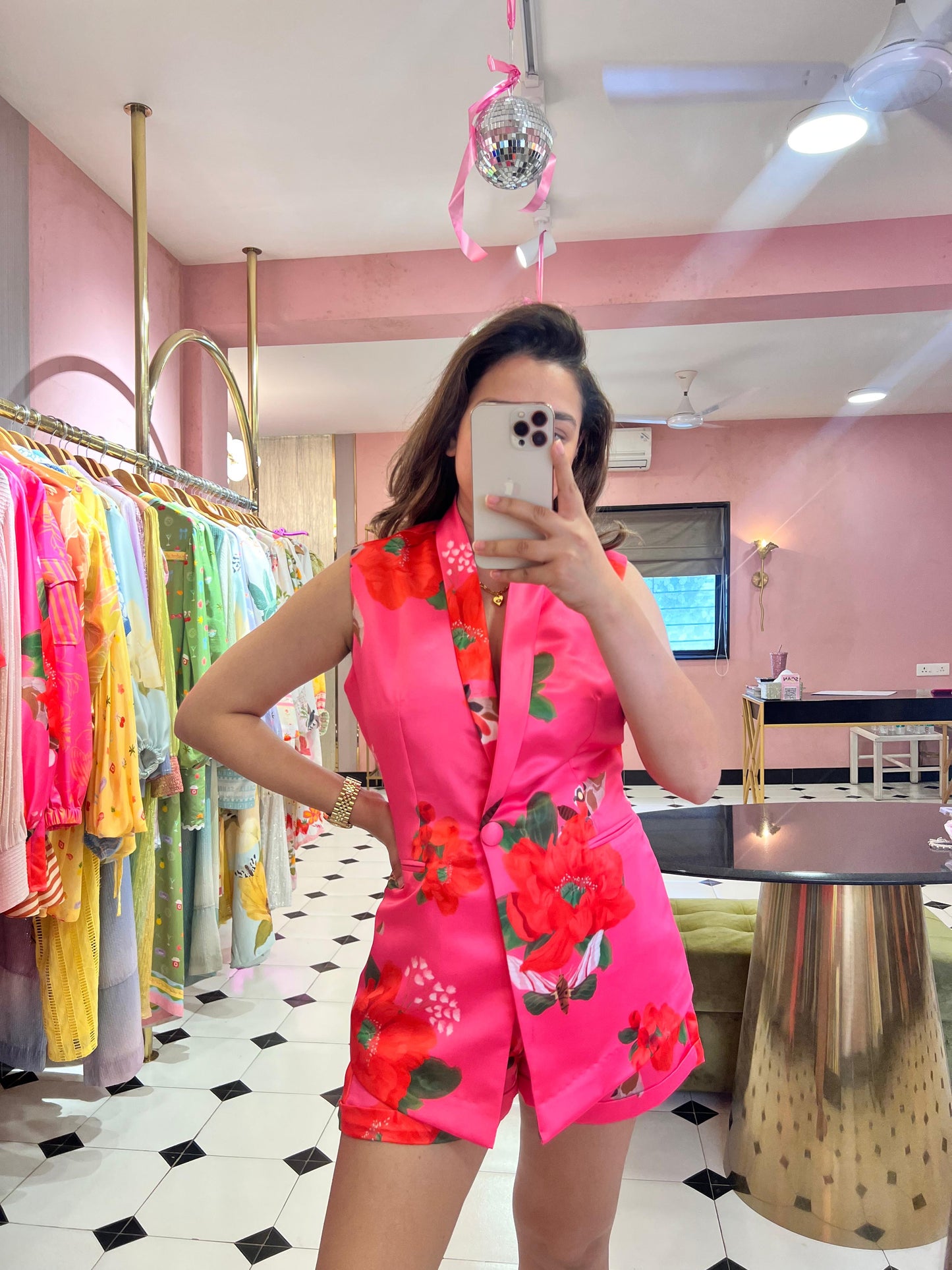 Blossom in Hot pink shorts set