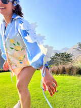 Oversized shirt in blue coast