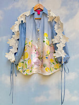 Oversized shirt in blue coast