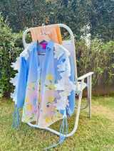 Oversized shirt in blue coast
