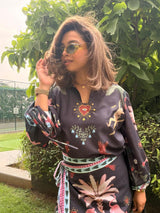 Georgia in black monkey print