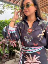 Georgia in black monkey print